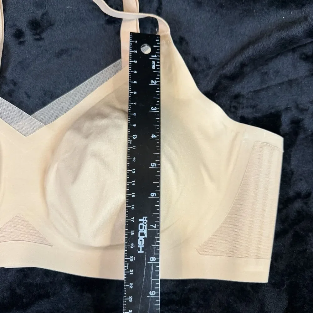 Honeylove Crossover Wireless Bra 2X Sand Beige Smoothing Shapewear LWBR0302-2